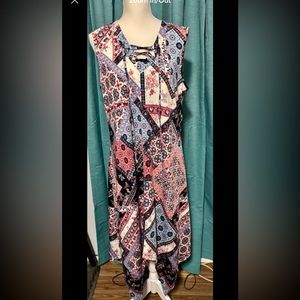 NIna Leonard Patchwork Dress